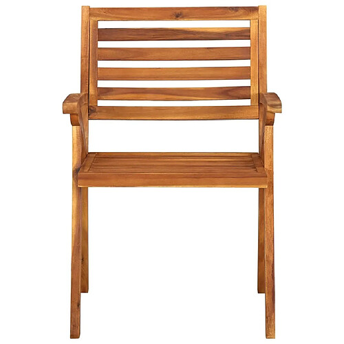 Maison Chic Lot de 3 Chaises de jardin,Fauteuil d'extérieur Bois d'acacia solide -MN35066