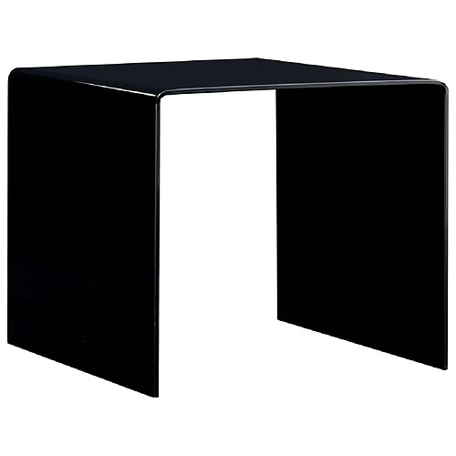 vidaXL Table basse Noir 50x50x45 cm Verre trempé