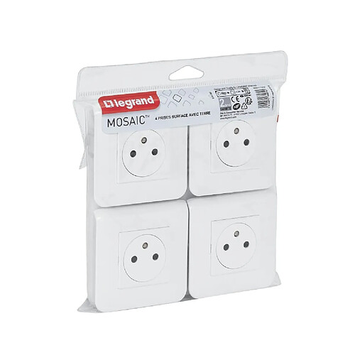 Legrand Mosaic 4 2P+T Complet Blanc