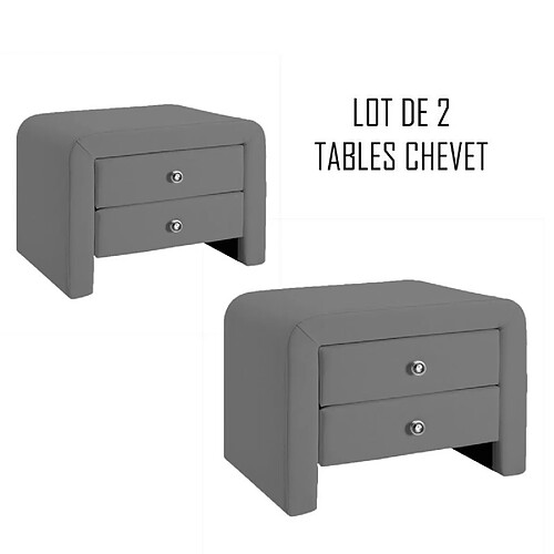 Meubler Design Table Chevet Design Gris Eva X2