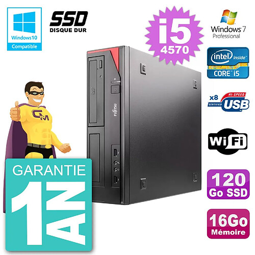 PC Fujitsu Esprimo E520 DT i5-4570 RAM 16Go SSD 120Go Graveur DVD Wifi W7 · Occasion