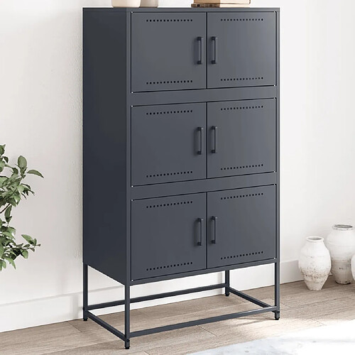 vidaXL Buffet anthracite 68,5x38,5x123,5 cm acier