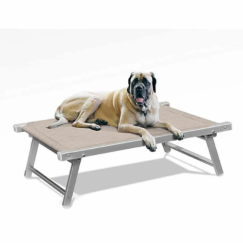 Beach And Garden Design Lit pour chien aluminium niche animaux transat Doggy | Beige