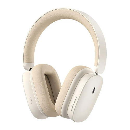 Yonis Casque Audio Bluetooth Beige ANC 70h Autonomie