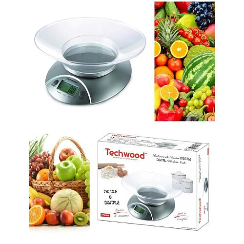 Techwood Balance de Cuisine Digitale Ecran LCD Capacite maximale 5 kg