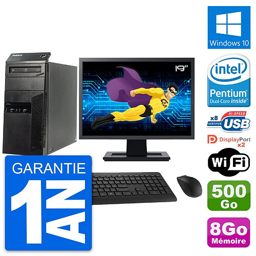 PC Tour Lenovo M83 Ecran 19" Intel G3220 RAM 8Go Disque 500Go Windows 10 Wifi · Occasion