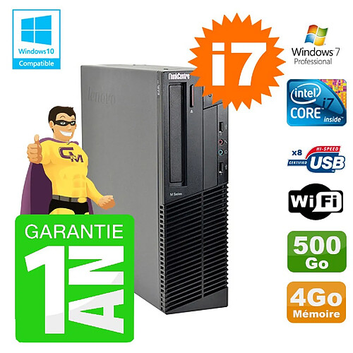 PC Lenovo M91p SFF Intel I7-2600 4Go Disque 500Go Graveur Wifi W7 · Occasion