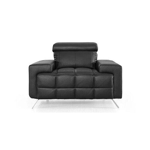 La Maison Du Canapé Fauteuil cuir Design JACOB Noir