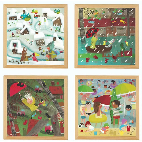 Educo Puzzles météo extrême - set de 4 - jeu Montessori