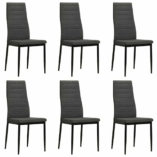 Maison Chic Lot de 6 Chaises à manger modernes,Chaises à dîner gris foncé tissu -MN61831