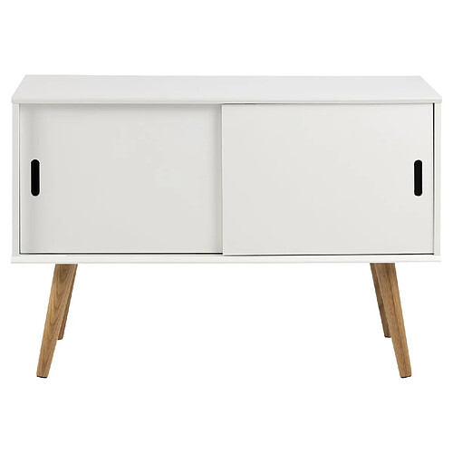 Toilinux Buffet 2 portes Bertille en bois - Blanc