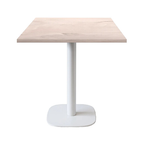 Restootab Table 70x70cm - modèle Round pied blanc chêne bosco