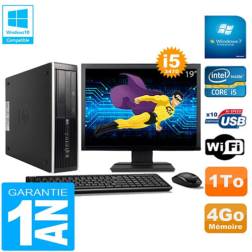 PC HP Compaq Pro 6300 SFF I5-3470 4Go 1To Graveur DVD Wifi W7 Ecran 19" · Occasion