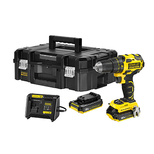 Stanley - Perceuse à percussion Brushless 18V 2x2Ah Li-Ion 57Nm avec malette TSTAK