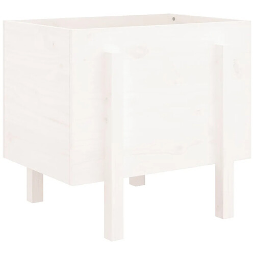 Maison Chic Jardinière,Bac à fleurs - pot de fleur blanc 62x50x57 cm bois massif de pin -GKD33081