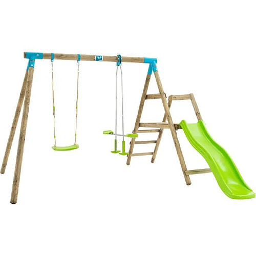 Station palmier tp toys balancoire / vis-a-vis / toboggan / kit d'ancrage h.209 cm