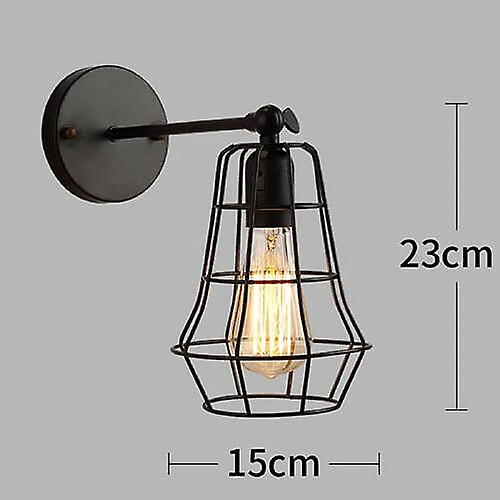 Universal Loft Fer Américain Noir Abat-jour Applique Raisin Original Cage Garde Applique Loft Luminaire Luminaire Eclairage Intérieur Moderne Applique (Style)