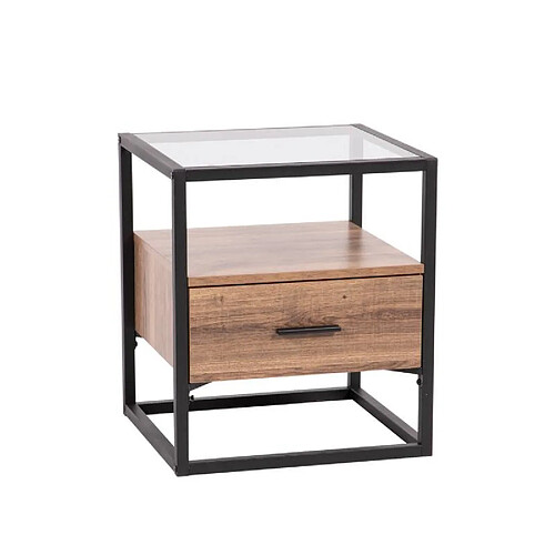 Webmarketpoint Table de chevet Urban industriel marron cm 44 x 40 x 60 h