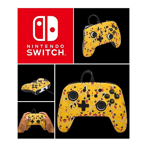 Power A Manette filaire SWITCH Pokémon Pikachu Moods Officielle Nintendo avec Câble USB détachable