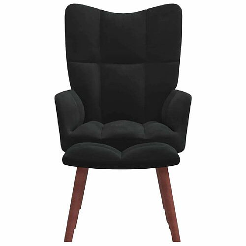 Maison Chic Chaise de relaxation | Fauteuil relax avec repose-pied Noir Velours -GKD28765