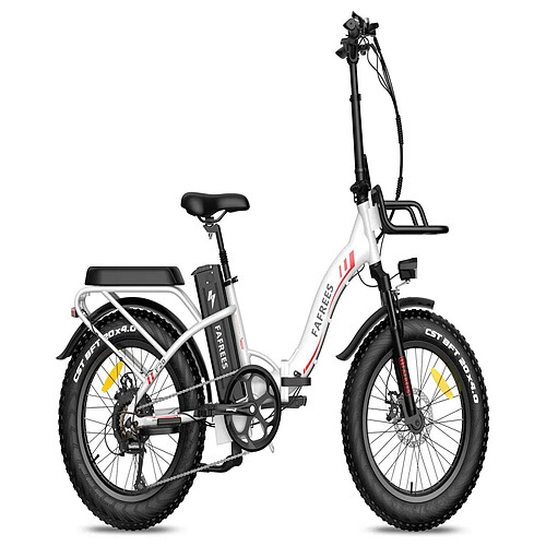 Vélo Électrique FAFREES F20 Max - 500W Batterie 864WH Autonomie 75KM Freins à Disque | Blanc