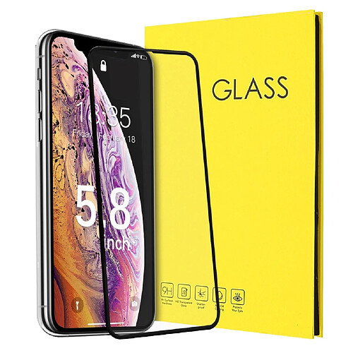 Protecteur écran en verre trempé plein noir pour votre Apple iPhone 11 Pro 5.8 pouces (2019)