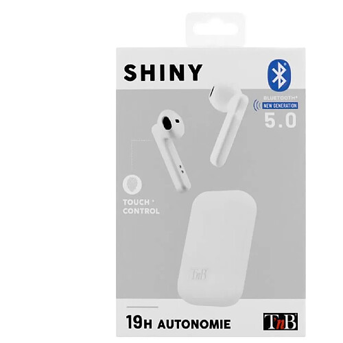 T'Nb SHINY - Écouteurs Bluetooth TWS avec boîtier de charge - blanc