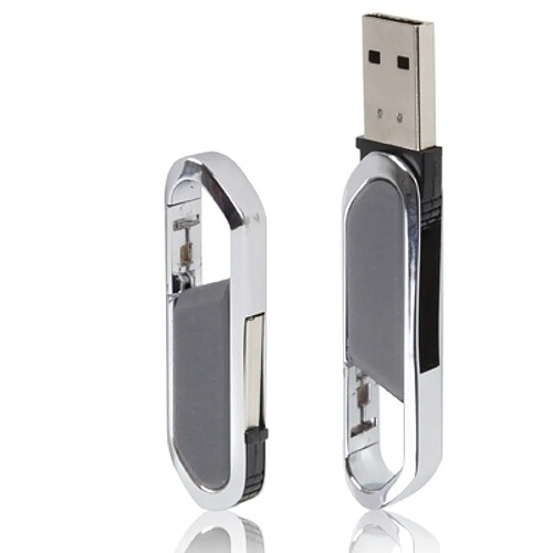 Wewoo Clé USB gris Disque dur USB 2.0 métallique Keychains 16 Go