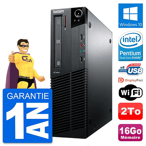 PC Lenovo ThinkCentre M81 SFF Intel G630 RAM 16Go Disque Dur 2To Windows 10 Wifi · Occasion