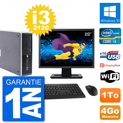 PC HP Compaq Pro 6300 SFF Ecran 22" i3-2120 RAM 4Go Disque 1To Windows 10 Wifi · Occasion