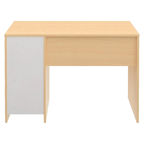 Pegane Bureau en mélamine effet hêtre avec 3 tiroirs - Longueur 110 x profondeur 56 x Hauteur 73.5 cm