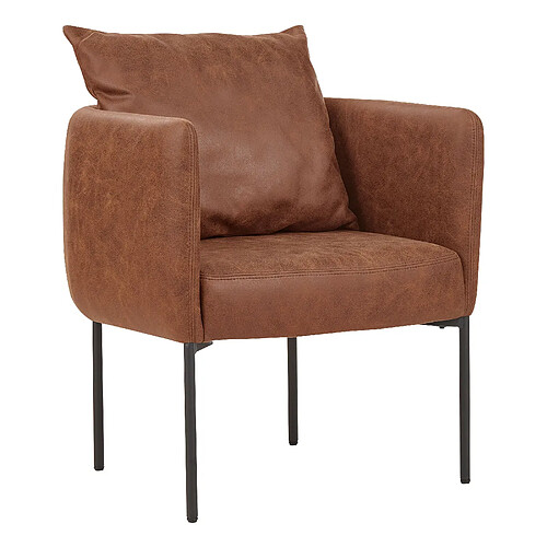 Beliani Fauteuil Cuir PU Marron MALMOS