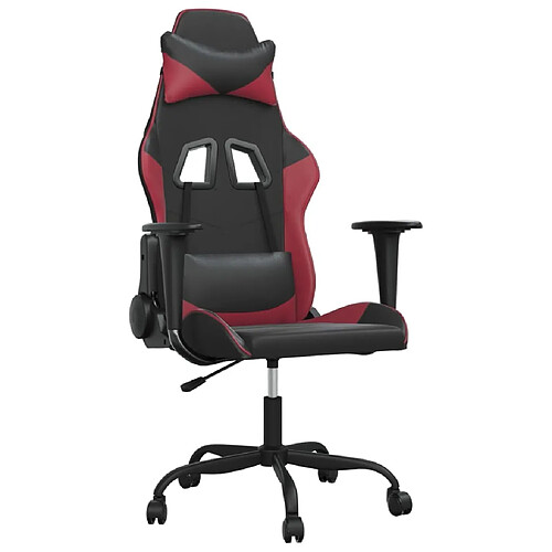 Maison Chic Chaise Gaming | Chaise de jeu Ergonomique | Chaises de Bureau Noir et rouge bordeaux Similicuir -GKD55187