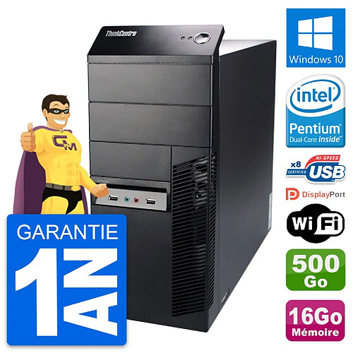 PC Tour Lenovo ThinkCentre M91p Intel G630 RAM 16Go Disque 500Go Windows 10 Wifi · Occasion