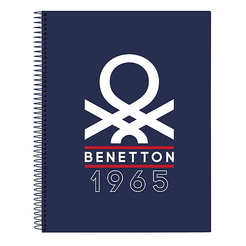 Carnet Benetton Varsity Gris Blue marine A4 120 Volets