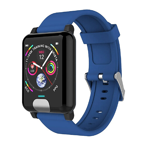 Wewoo Montre connectée E04 1,3 pouces Écran couleur IPS Smartwatch IP67 étanchebracelet en TPUrappel des appels d'assistance / surveillance de la fréquence cardiaque / pression artérielle / Soins à distance / modes Sport multiples Bleu