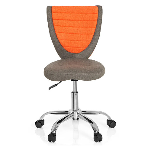 Chaise de bureau enfant / Siège pivotant KIDDY COMFORT tissu gris/orange hjh OFFICE