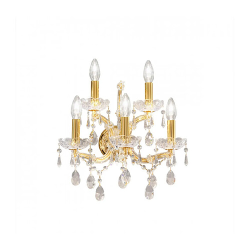 Luminaire Center Applique murale Schönbrunn 24 carats d'or 5 ampoules 37cm