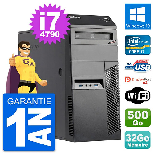 PC Tour Lenovo ThinkCentre M83 i7-4790 RAM 32Go Disque Dur 500Go Windows 10 Wifi · Occasion