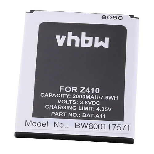 vhbw Li-Ion batterie 2000mAh (3.8V) pour téléphone portable mobil smartphone comme Acer BAT-A11