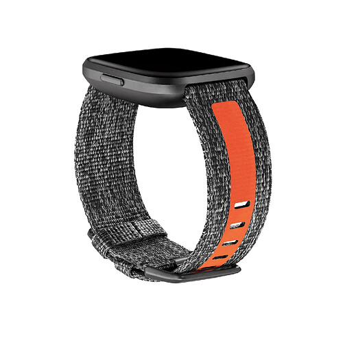 Fitbit FB171WBGYTAS accessoire intelligent à porter sur soi Bande Charbon de bois, Orange Aluminium, Synthétique