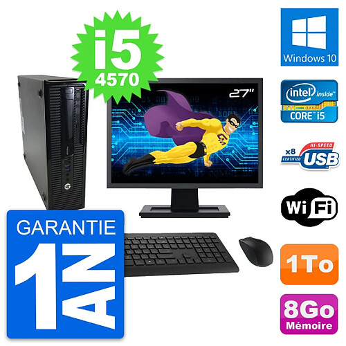 PC HP ProDesk 400 G1 SFF Ecran 27" i5-4570 RAM 8Go Disque 1To Windows 10 Wifi · Occasion