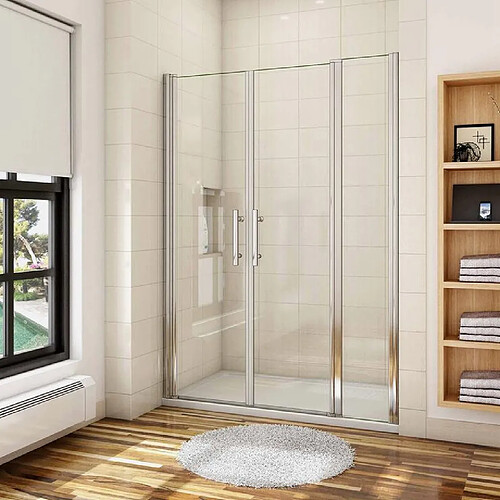 Aica Sanitaire Porte de douche 130x197cm en verre securit anticalcaire 6mm