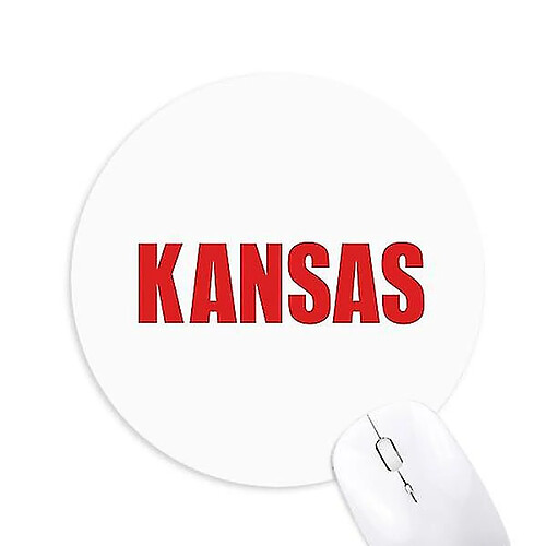 Universal Kansas America City Red Mousepad Round Rubber Mouse Pad non glissée Game