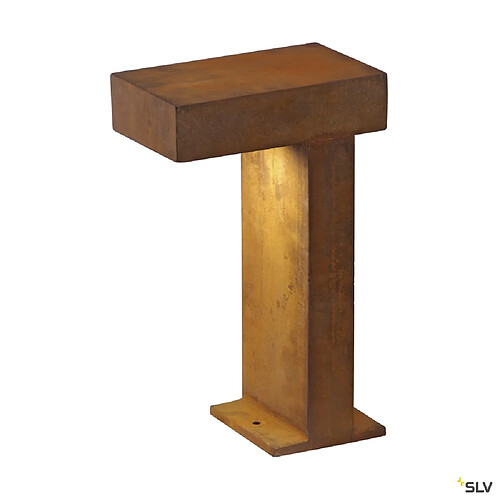 Borne extérieure SLV RUSTY PATHLIGHT 40 cm avec LED intégrée, coloris fonte rouillée - Hauteur 40 cm