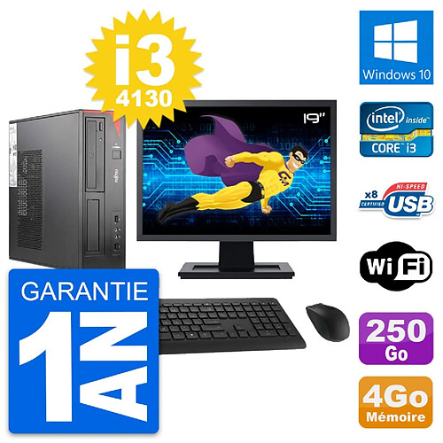 PC Fujitsu E520 DT Ecran 19" Intel i3-4130 RAM 4Go Disque 250Go Windows 10 Wifi · Occasion