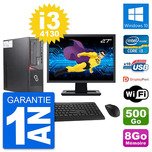 PC Fujitsu E720 DT Ecran 27" Intel i3-4130 RAM 8Go Disque 500Go Windows 10 Wifi · Occasion