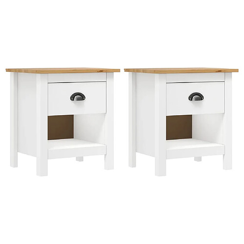 vidaXL Tables de chevet 2 pcs Hill 46x35x49,5 cm Bois de pin solide