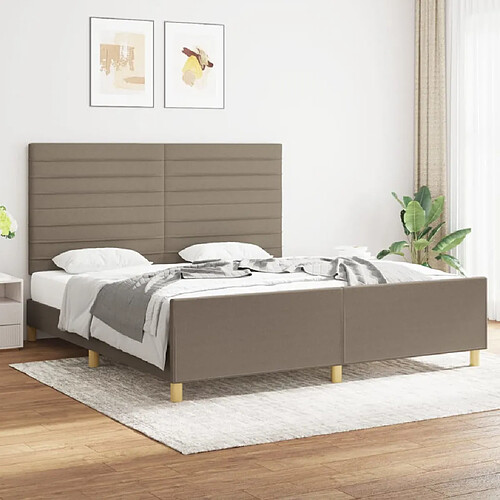 vidaXL Cadre de lit sans matelas taupe 180x200 cm tissu