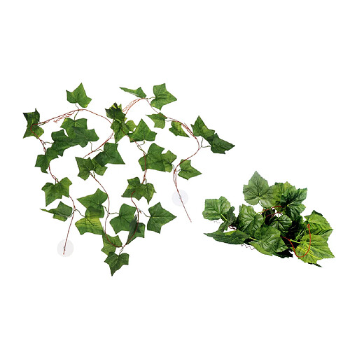 2pcs Décor pour Aquarium Mini Plant Artificielle en Plastique Artificielle Aquarium Jouet Escalade pour Reptile